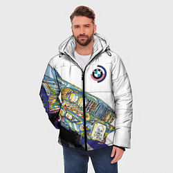 Куртка зимняя мужская Бэха в стиле поп-арт, цвет: 3D-светло-серый — фото 2