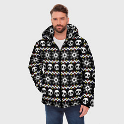 Куртка зимняя мужская Свитер с черепами, цвет: 3D-черный — фото 2