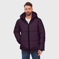Куртка зимняя мужская Вишневые разломы, цвет: 3D-черный — фото 2
