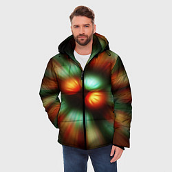 Куртка зимняя мужская Вспышка света в виде ярких линий, цвет: 3D-красный — фото 2