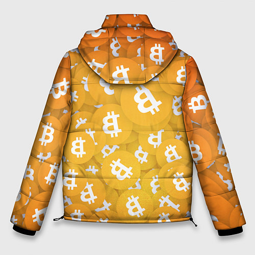 Мужская зимняя куртка Биткоин текстура / 3D-Черный – фото 2