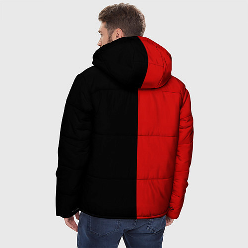 Мужская зимняя куртка DUCATI BLACK RED BACKGROUND / 3D-Светло-серый – фото 4