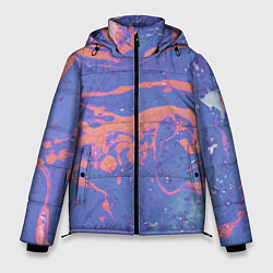 Куртка зимняя мужская Текстура Fluid Art, цвет: 3D-черный