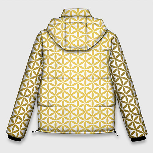 Мужская зимняя куртка Цветок Жизни золото / 3D-Черный – фото 2