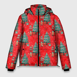 Куртка зимняя мужская Щелкунчик Новый год, цвет: 3D-красный