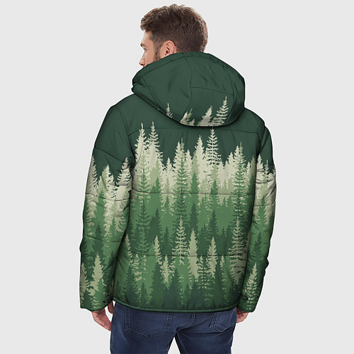 Мужская зимняя куртка Елки-палки, хвойный лес / 3D-Светло-серый – фото 4