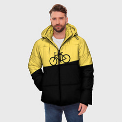 Куртка зимняя мужская Бегущий за велосипедом, цвет: 3D-черный — фото 2