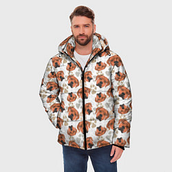 Куртка зимняя мужская Собака Родезийский Риджбек, цвет: 3D-светло-серый — фото 2