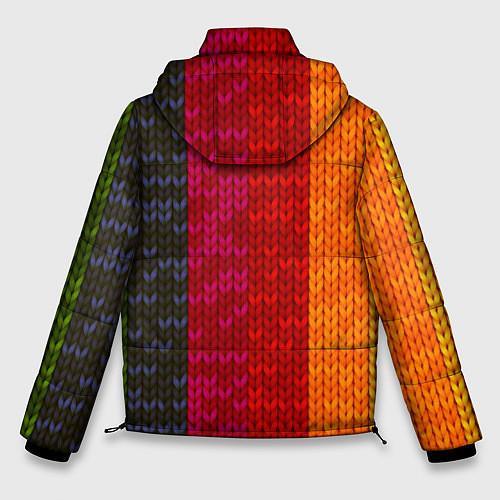 Мужская зимняя куртка Вязаная радуга / 3D-Черный – фото 2