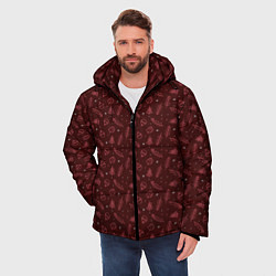 Куртка зимняя мужская НОВОГОДНИЙ БОРДОВЫЙ ПАТТЕРН, цвет: 3D-красный — фото 2