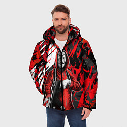 Куртка зимняя мужская Бумажный дом Профессор с оружием, цвет: 3D-красный — фото 2
