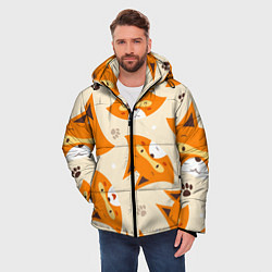Куртка зимняя мужская ЛИСА ПАТТЕРН УЗОР, цвет: 3D-красный — фото 2