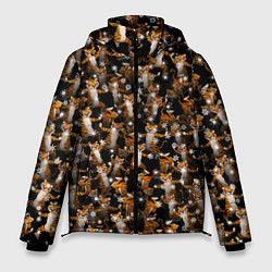 Куртка зимняя мужская Тигры пляшут Новый Год, цвет: 3D-красный