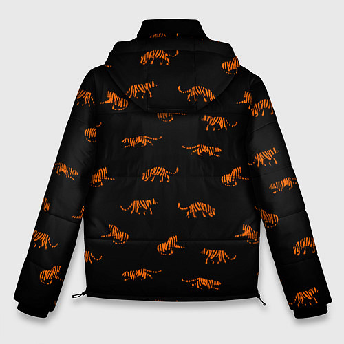 Мужская зимняя куртка Тигры паттерн Tigers pattern / 3D-Красный – фото 2