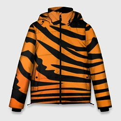 Куртка зимняя мужская Шкура шерсть тигра, цвет: 3D-черный