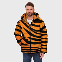 Куртка зимняя мужская Шкура шерсть тигра, цвет: 3D-черный — фото 2