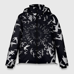 Куртка зимняя мужская Веер птиц, цвет: 3D-черный