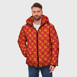 Куртка зимняя мужская Серп и Молот СССР, цвет: 3D-светло-серый — фото 2