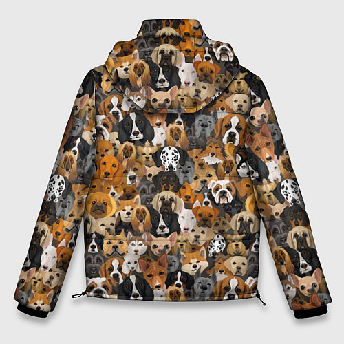 Мужская зимняя куртка Собаки Разные Породы / 3D-Черный – фото 2