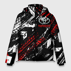 Куртка зимняя мужская Toyota - Следы шин, цвет: 3D-красный