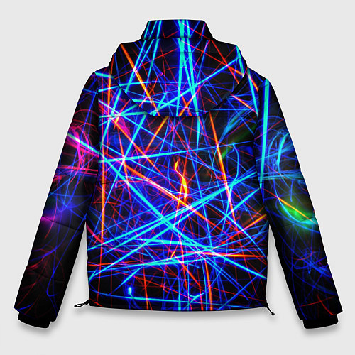 Мужская зимняя куртка NEON LINES Glowing Lines Effect / 3D-Черный – фото 2