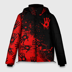 Куртка зимняя мужская Death Stranding Отпечаток рук паттерн, цвет: 3D-красный