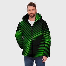 Куртка зимняя мужская Волны изумрудного металла, цвет: 3D-черный — фото 2