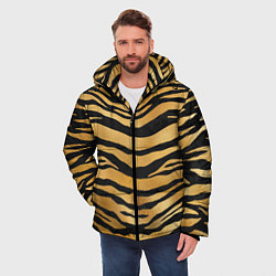 Куртка зимняя мужская Текстура шкуры тигра, цвет: 3D-черный — фото 2