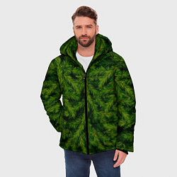 Куртка зимняя мужская Текстура Ели Елка Паттерн, цвет: 3D-черный — фото 2