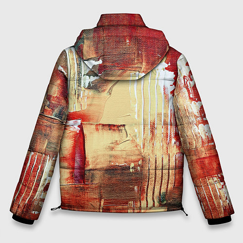 Мужская зимняя куртка Мазки краски красный / 3D-Черный – фото 2