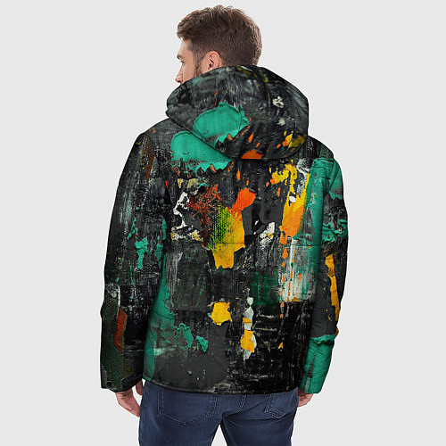 Мужская зимняя куртка Пятна краски / 3D-Светло-серый – фото 4