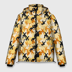 Куртка зимняя мужская Зайчата, цвет: 3D-черный
