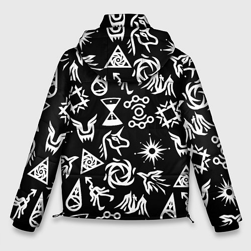 Мужская зимняя куртка EXO BAND SYMBOL PATTERN WHITE K-POP / 3D-Черный – фото 2