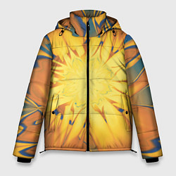 Куртка зимняя мужская Солнечный цветок Абстракция 535-332-32, цвет: 3D-черный