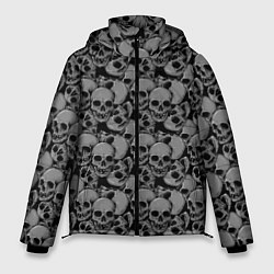 Куртка зимняя мужская Gray skulls, цвет: 3D-черный