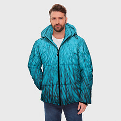 Куртка зимняя мужская Коллекция Rays Лучи Голубой и черный Абстракция 65, цвет: 3D-черный — фото 2