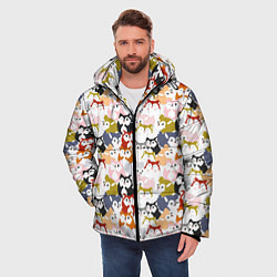 Куртка зимняя мужская Мультяшные Лисята, цвет: 3D-светло-серый — фото 2