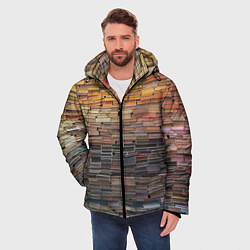 Куртка зимняя мужская Книжные кирпичики знаний, цвет: 3D-черный — фото 2