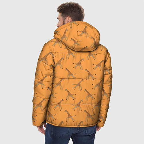Мужская зимняя куртка Жирафы паттерн / 3D-Светло-серый – фото 4