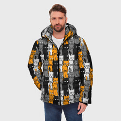 Куртка зимняя мужская Злой Кот мем, цвет: 3D-черный — фото 2