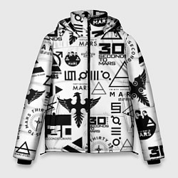 Куртка зимняя мужская 30 Seconds to Mars паттерн, цвет: 3D-черный