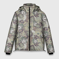 Куртка зимняя мужская Ahegao Цвета Хаки, цвет: 3D-светло-серый