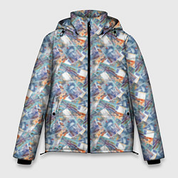 Куртка зимняя мужская 100 Франков банкноты, цвет: 3D-светло-серый