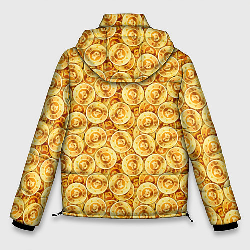Мужская зимняя куртка Золотые Биткоины / 3D-Черный – фото 2