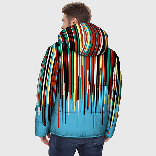 Мужская зимняя куртка Glitch pattern 2087 / 3D-Светло-серый – фото 4
