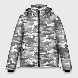 Куртка зимняя мужская Серый Военный Камуфляж, цвет: 3D-светло-серый