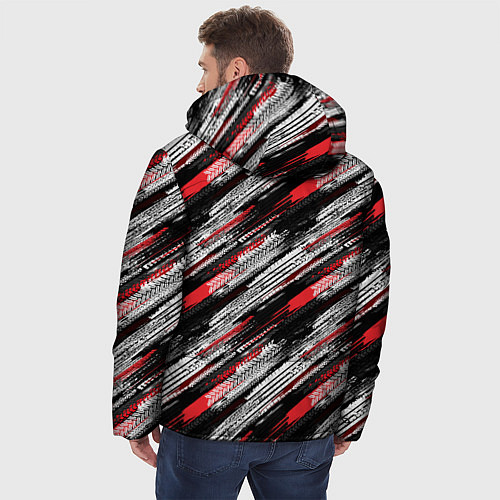 Мужская зимняя куртка Мото Следы / 3D-Светло-серый – фото 4