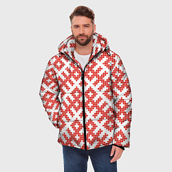Куртка зимняя мужская Славянский орнамент этнический узор, цвет: 3D-светло-серый — фото 2