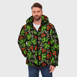Куртка зимняя мужская Русское Народное Искусство - хохлома, цвет: 3D-черный — фото 2