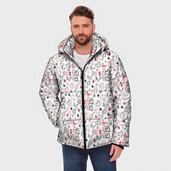 Куртка зимняя мужская Valentines Pattern, цвет: 3D-светло-серый — фото 2